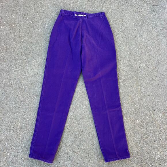VTG 90s Roper Purple High Rise Wedgie Bareback Silver Concho Cowgirl Jeans 30x35 - Picture 9 of 10
